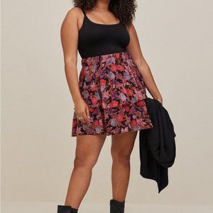 Torrid Mini Crinkle Lurex Tiered Skirt